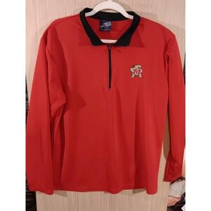 Maryland Terrapins Jacket Mens Large Red‎ Quarter Zip Campus Heritage